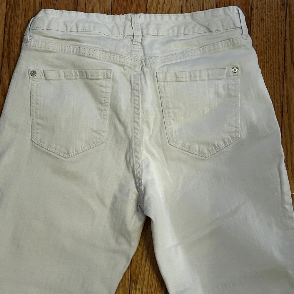 Nine‎ West White Denim Chrystie Capri Straight Leg Jeans Size 8